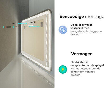 Moderne badkamer spiegel met led-verlichting L142 #10