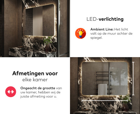 Moderne badkamer spiegel met led-verlichting L142 #5