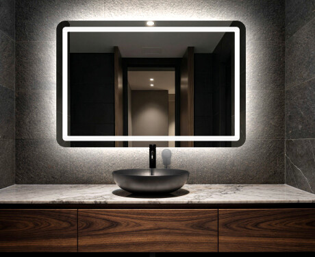 Moderne badkamer spiegel met led-verlichting L143