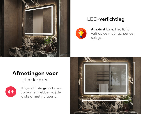 Moderne badkamer spiegel met led-verlichting L143 #5