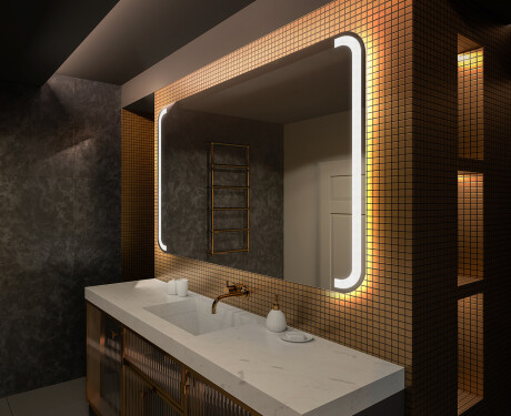 Moderne badkamer spiegel met led-verlichting L144