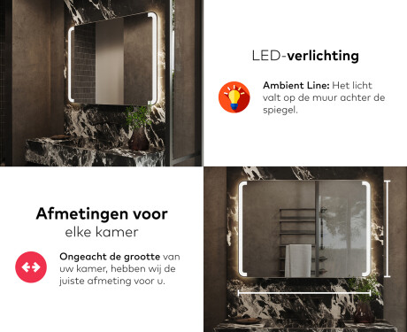 Moderne badkamer spiegel met led-verlichting L144 #5