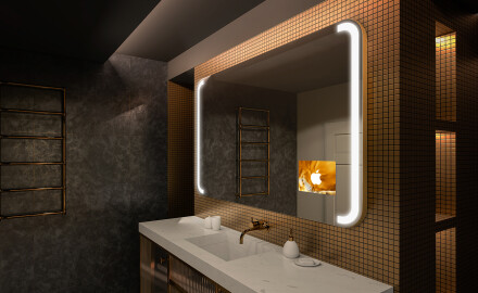 Moderne badkamer spiegel met led-verlichting L144