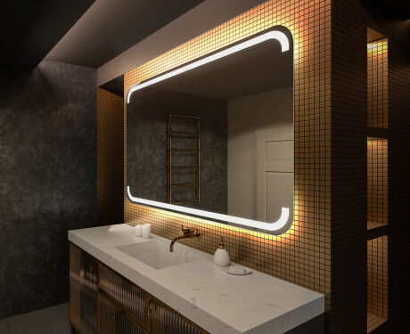 Moderne badkamer spiegel met led-verlichting L145