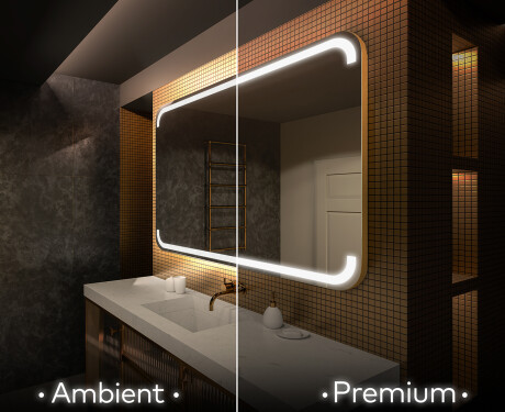 Moderne badkamer spiegel met led-verlichting L145