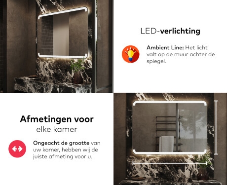 Moderne badkamer spiegel met led-verlichting L145 #5