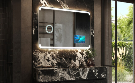 Moderne badkamer spiegel met led-verlichting L145