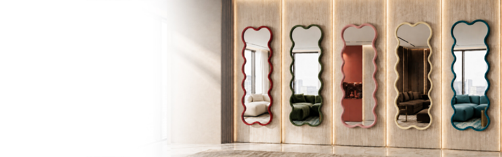 Spiegels in een decoratieve MDF-lijst
